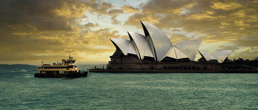 Sunset Photograph - After the Rain - Sydney Opera House by Lexa Harpell