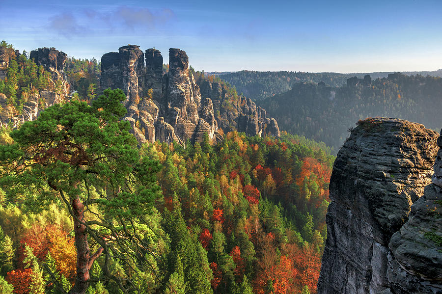 After sunrise on the Bastei rocks Photograph by Sun Travels