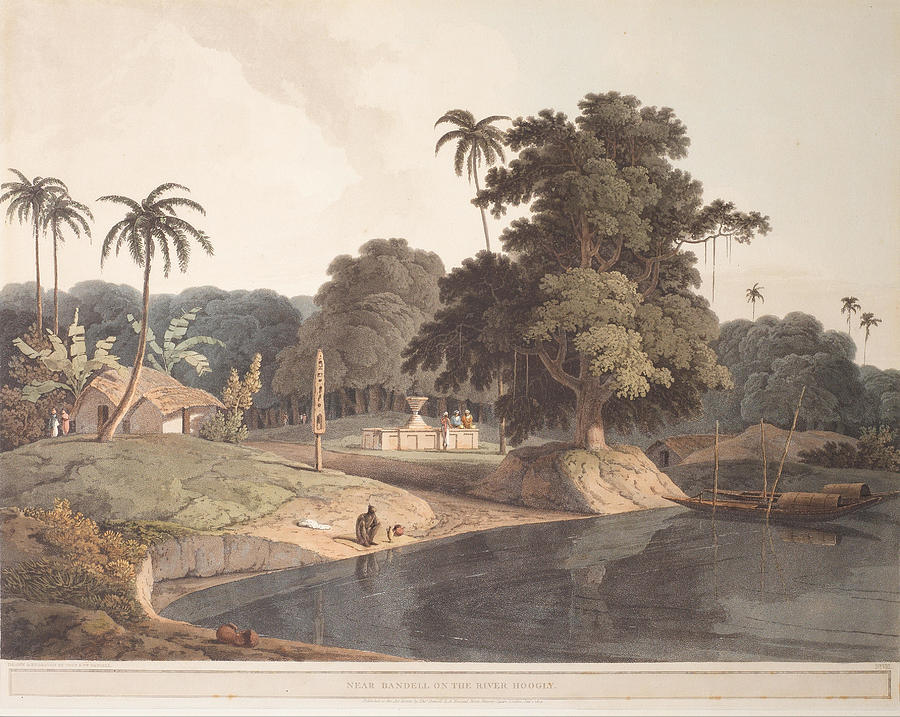 AFTER THOMAS AND WILLIAM DANIELL RA Near Bandell on the River Hooghly, Painting by Artistic Rifki