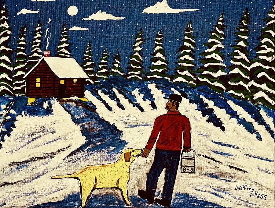  After Work The Dog Is First One To Greet You.  Painting by Jeffrey Koss