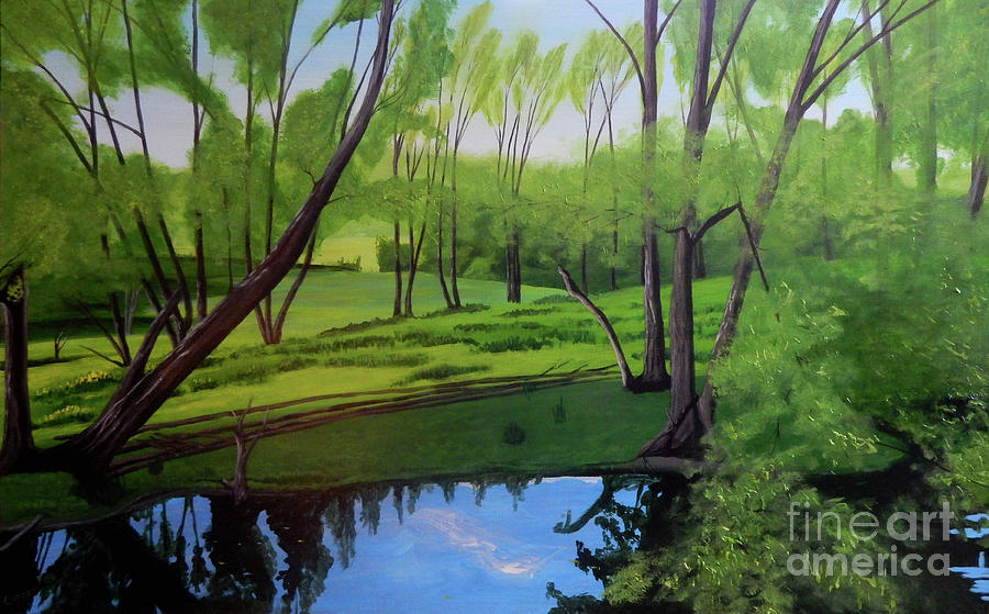 Afternoon at Ocquionis Creek Painting by Robert Coppen