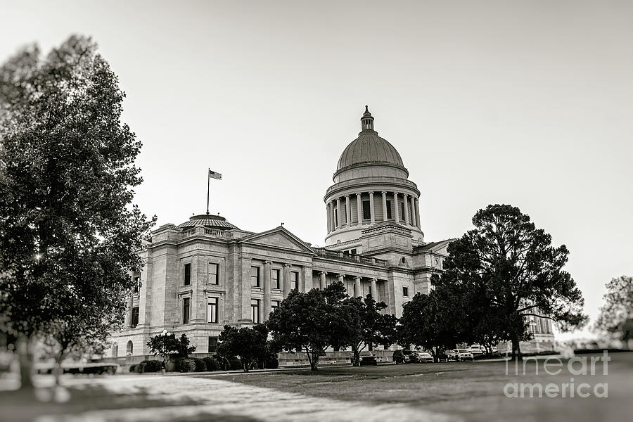 Afternoon at the Capitol LIttle Rock - Sepia Photograph by Scott Pellegrin