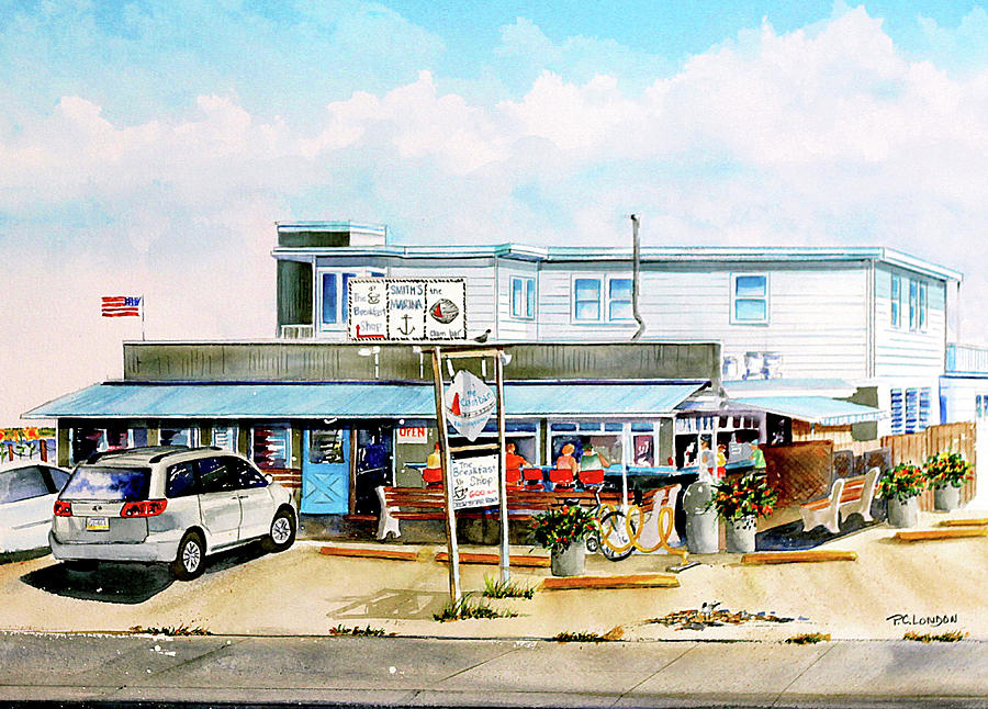 Afternoon at the Clam Bar Painting by Phyllis London