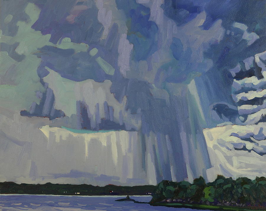 Afternoon August Thunderstorm Painting by Phil Chadwick