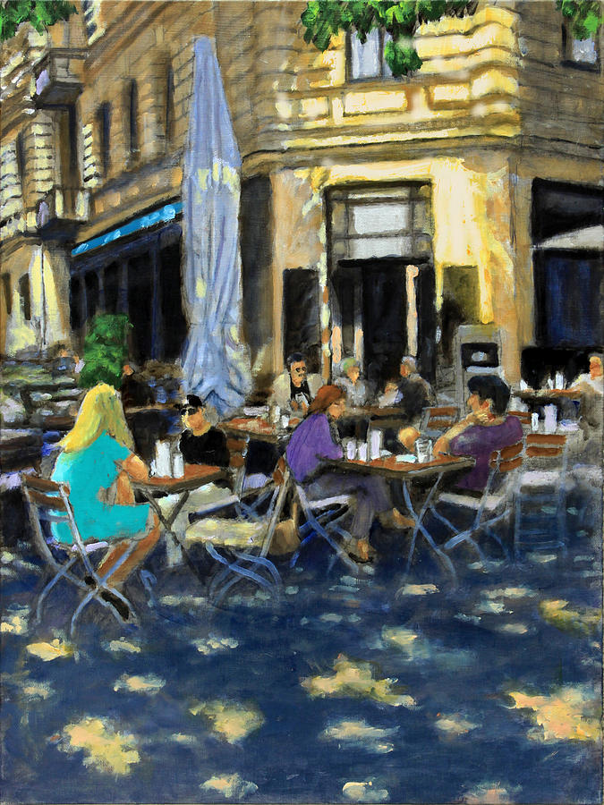 Afternoon Coffee Painting by David Zimmerman