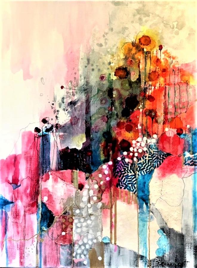 Mixed Media Collage Mixed Media - Afternoon Delight by Jo Ann Brown-Scott