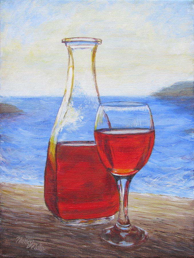Wine Painting - Afternoon Delight by Nancy Nale