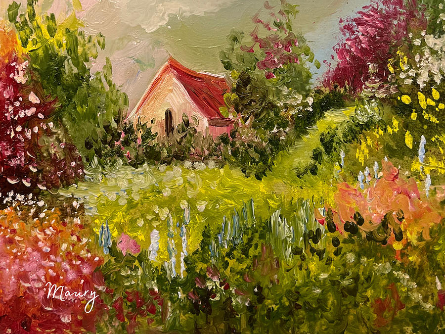 Afternoon Garden House Painting
