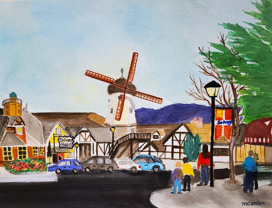 Afternoon in Solvang Painting by M Carlen