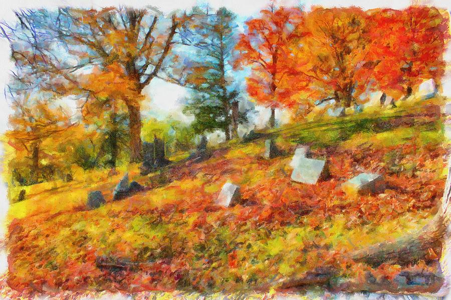 Afternoon in the Cemetery Mixed Media by Christopher Reed