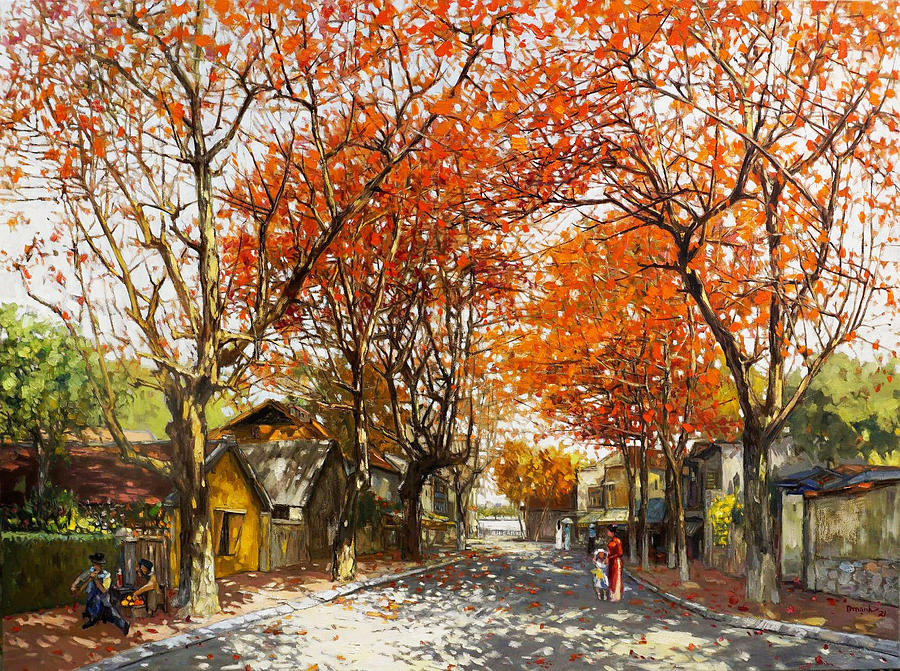 Afternoon in the street Painting by Quang - Fine Art America