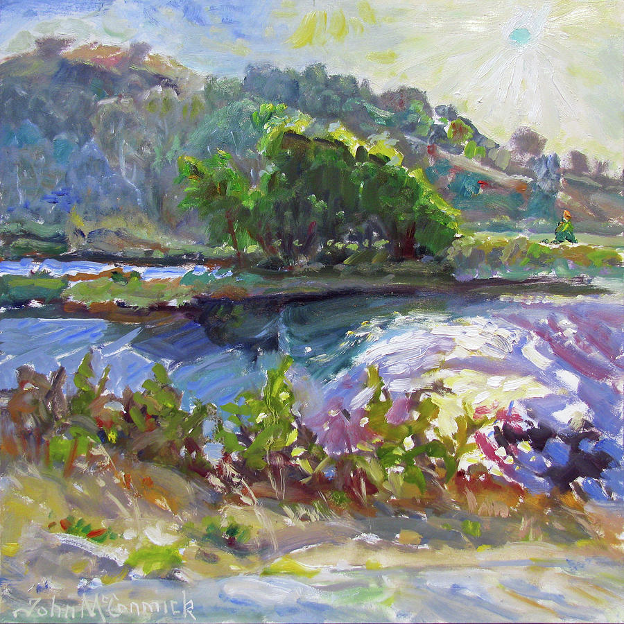 Afternoon Light, Russian River Painting by John McCormick