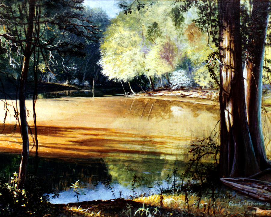 Afternoon on Village Creek Painting by Randy Welborn