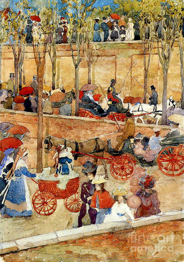 Afternoon, Pincian Hill Painting by Maurice Prendergast