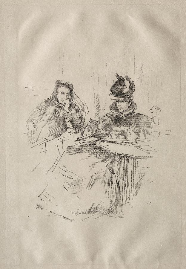 Afternoon Tea, Mrs. Phillips and Mrs. Charles Whibley 1897 James McNeill Whistler Painting by MotionAge Designs