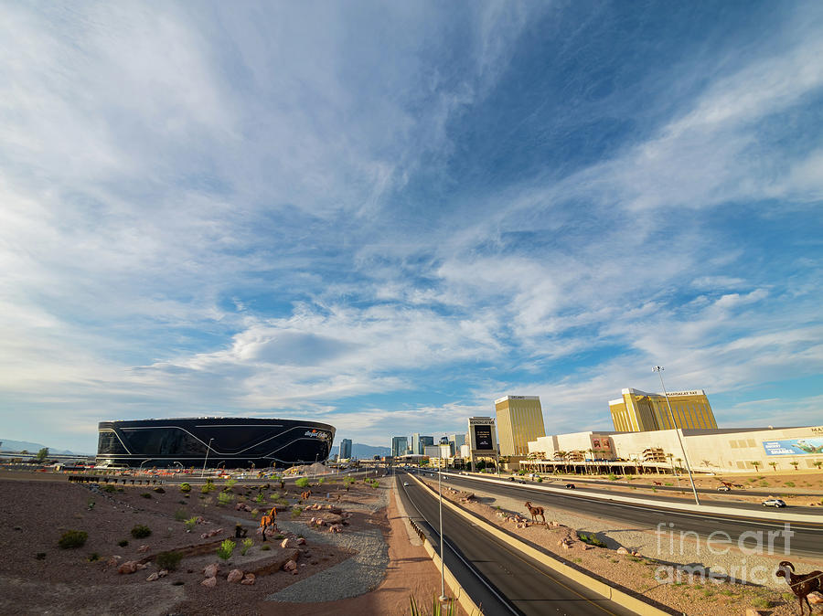 Las Vegas Photograph - Afternoon view of the almost finished Allegiant Stadium with the by Chon Kit Leong