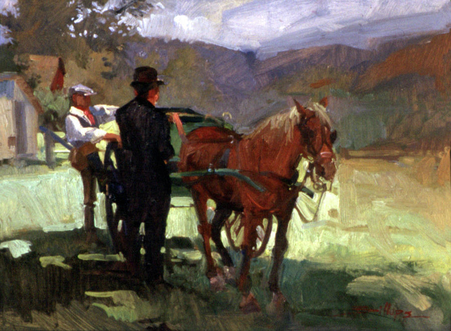 Horse And Carriage Painting - Afternoon Visit-Ireland by Elizabeth - Betty Jean Billups