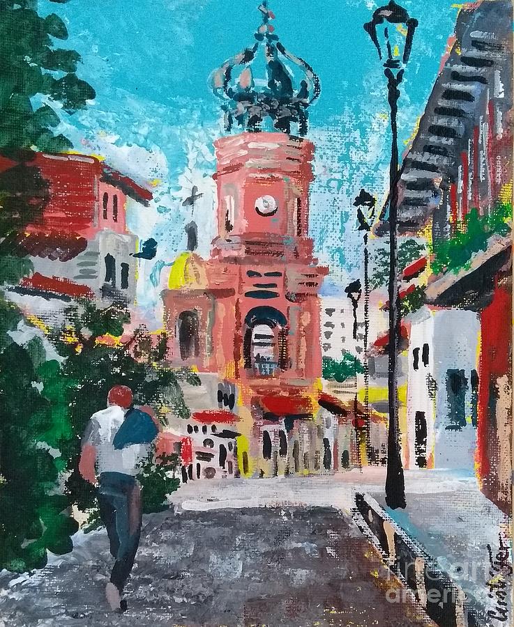 Afternoon Walk In Puerto Vallarta Painting
