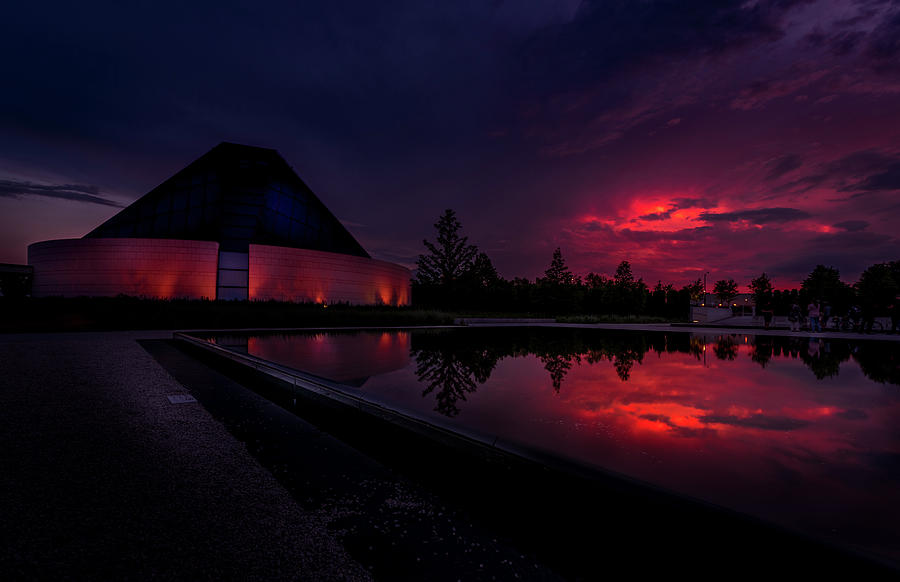Aga-Khan-Museum_Red-Sunset-Toronto Photograph by Dee Potter