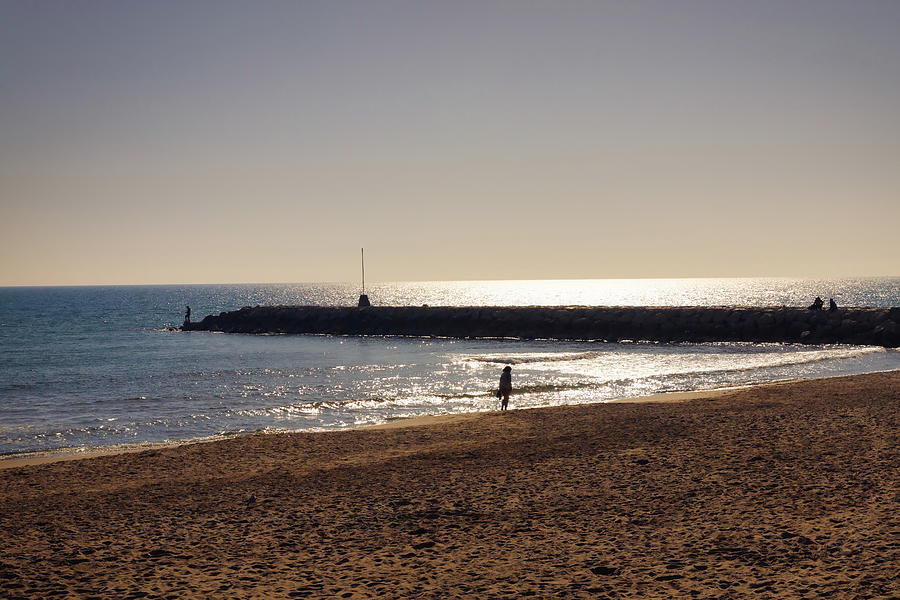 Against light of the beach of the Ribera de Sitges, Catalonia, S Photograph by Jordi Carrio Jamila