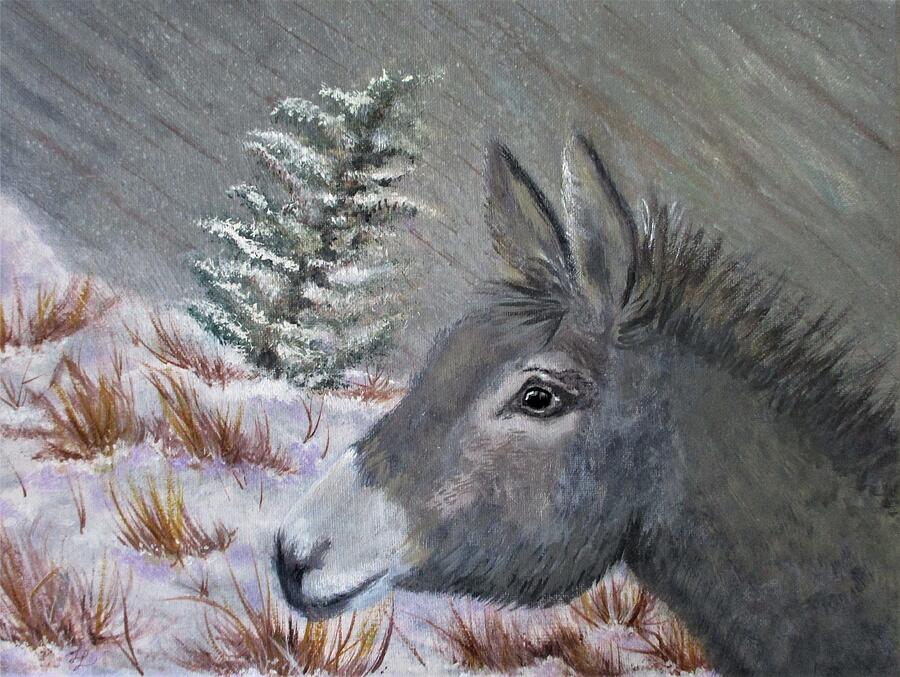 Donkey Against The Wind Painting by Lynn Raizel Lane