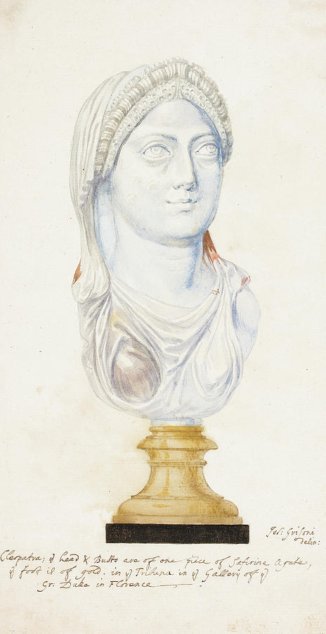 Agate Head of Cleopatra Drawing by Giuseppe Grisoni