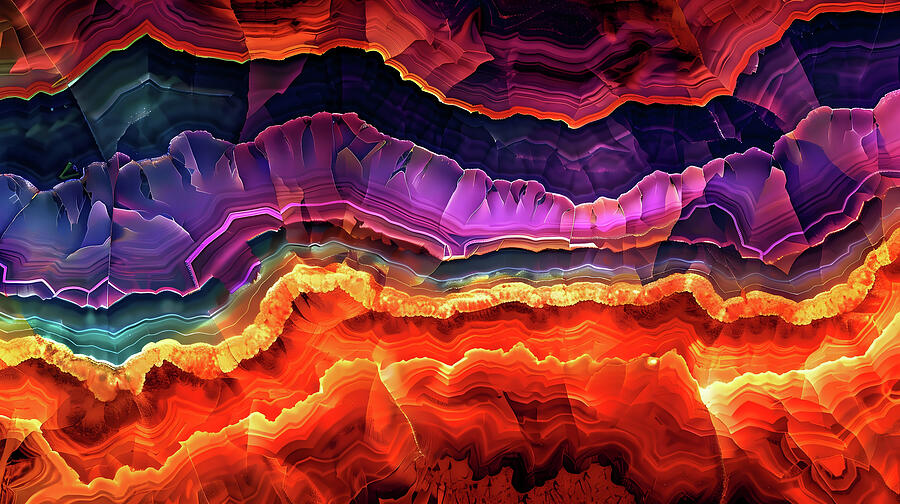 Fire Agate Digital Art - Agate Inferno by Lena Nordstrom