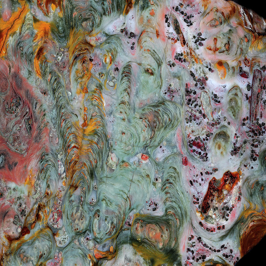 Agate Slice Texture 14 Painting by Aloke Design