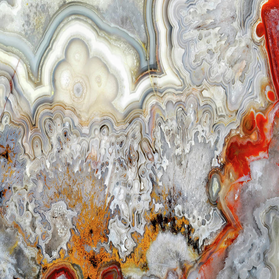 Agate Slice Texture 16 Painting by Aloke Design