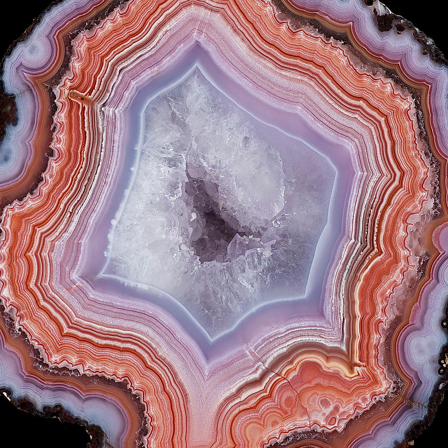 Agate Slice Texture 24 Painting by Aloke Design