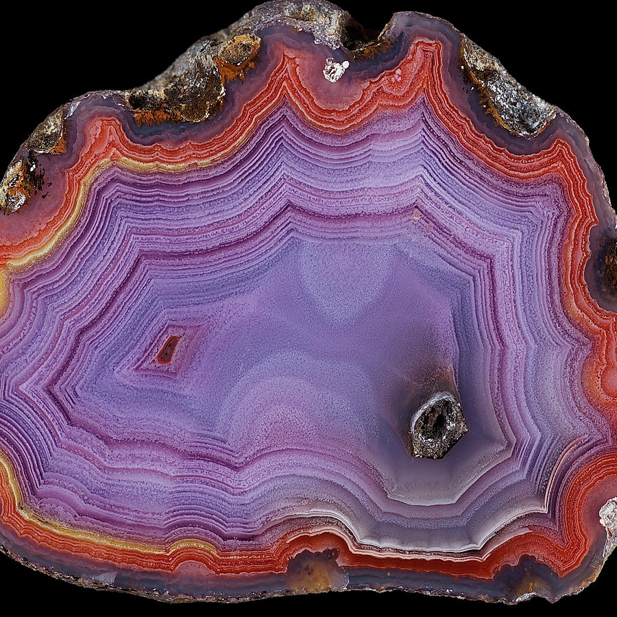 Agate Slice Texture 26 Painting by Aloke Design