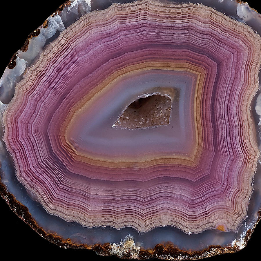 Agate Slice Texture 28 Painting by Aloke Design