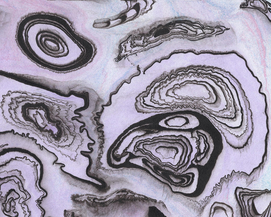 Agate Stone Marble Watercolor Texture Collection I Painting by Irina Sztukowski