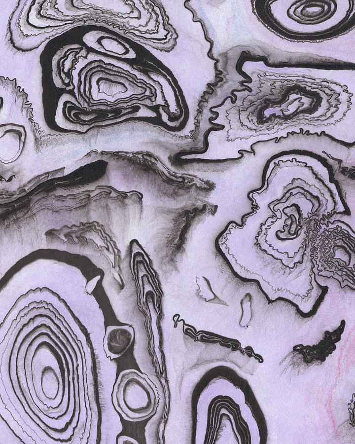 Agate Stone Marble Watercolor Texture Collection IV Painting by Irina Sztukowski