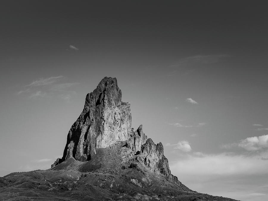 Black And White Photograph - Agathla Peak AZ II BW by David Gordon