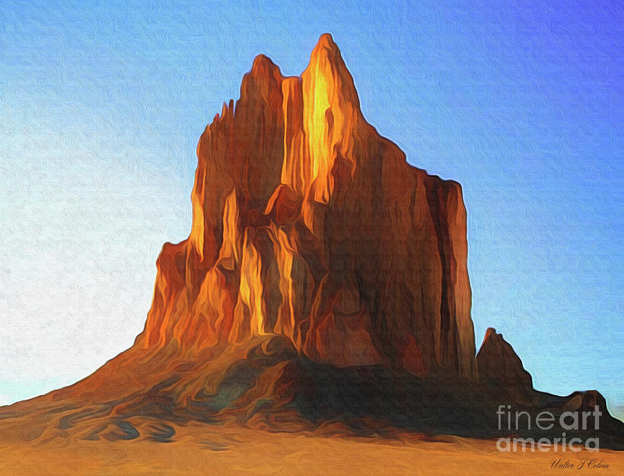 Agathla Peak Digital Art by Walter Colvin
