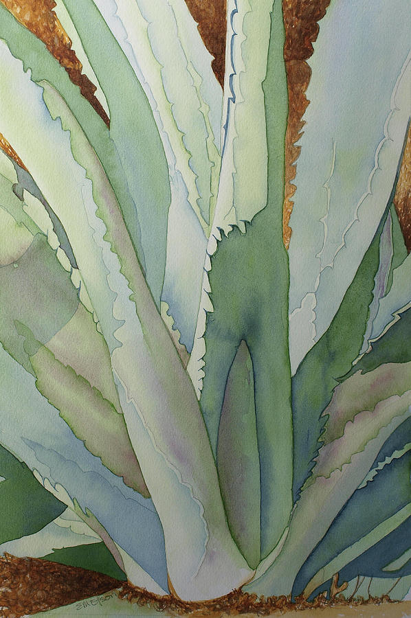 Nature Painting - Agave 1 by Eunice Olson