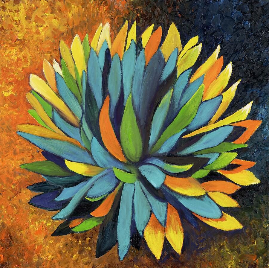 Agave Blue Glow Painting by Evelyn Snyder Agave Blue Glow Painting by Evelyn Snyder