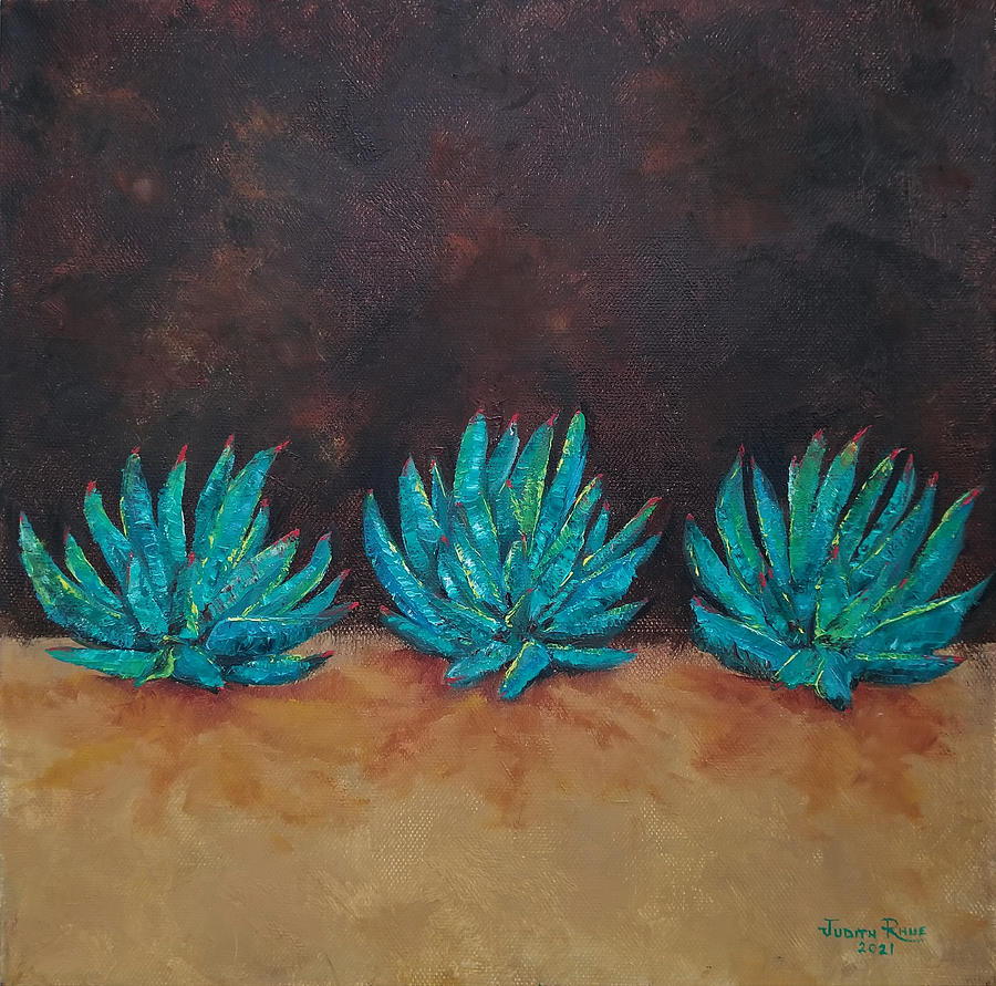 Agave Row Painting by Judith Rhue