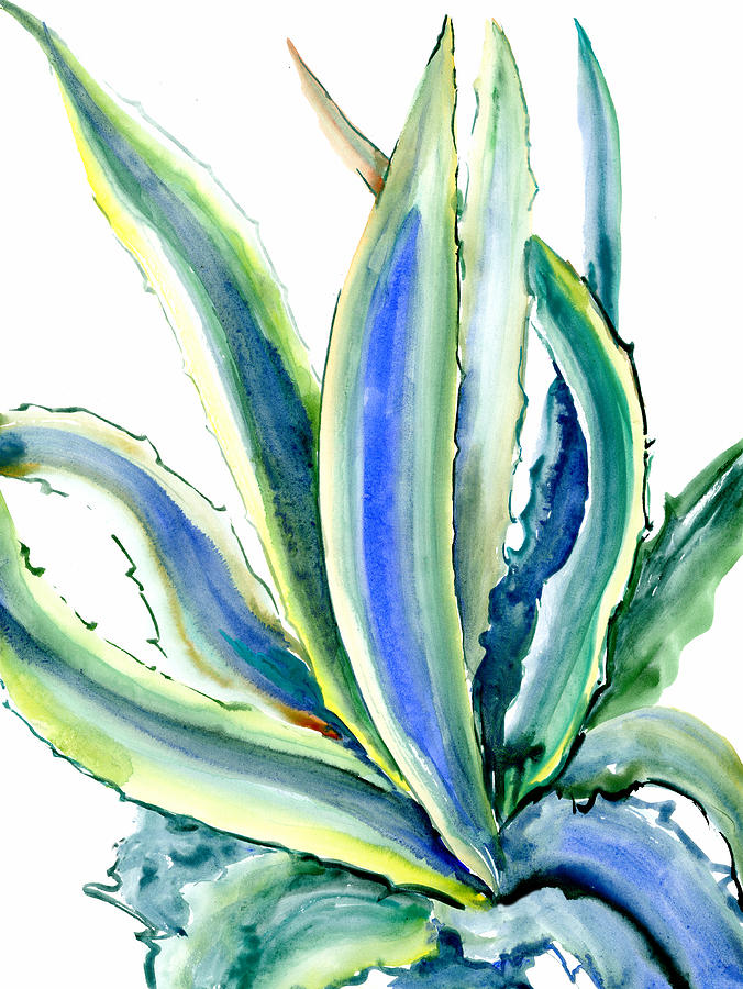 Agave, Succulent Painting by Suren Nersisyan
