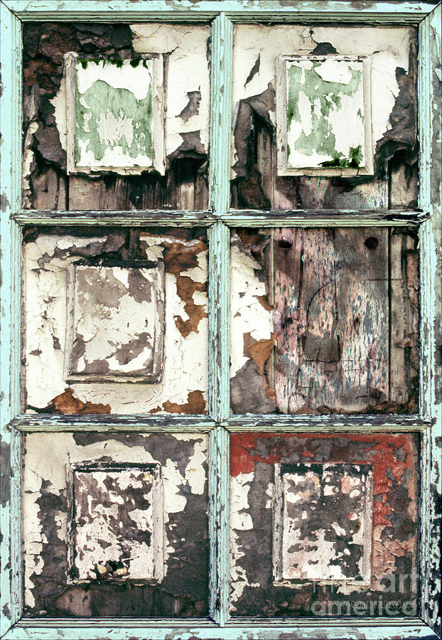 aged buildings  - Multipaned Door Photograph by Sharon Hudson