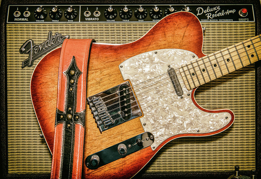 Aged Cherry Tele Digital Art by Christopher Cutter