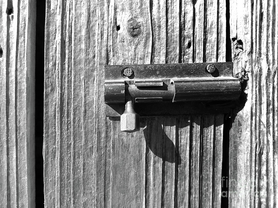 Vintage Photograph - Aged wood and latch by Gaspar Avila