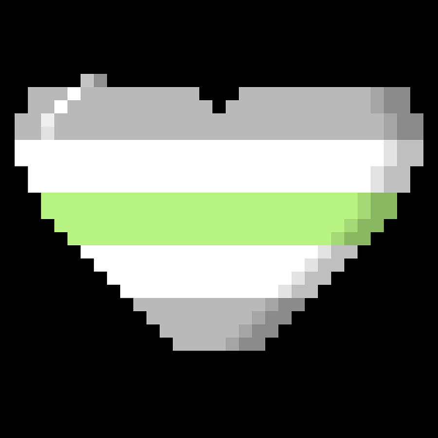 Agender Pride 8bit Pixel Heart Digital Art By Patrick Hiller