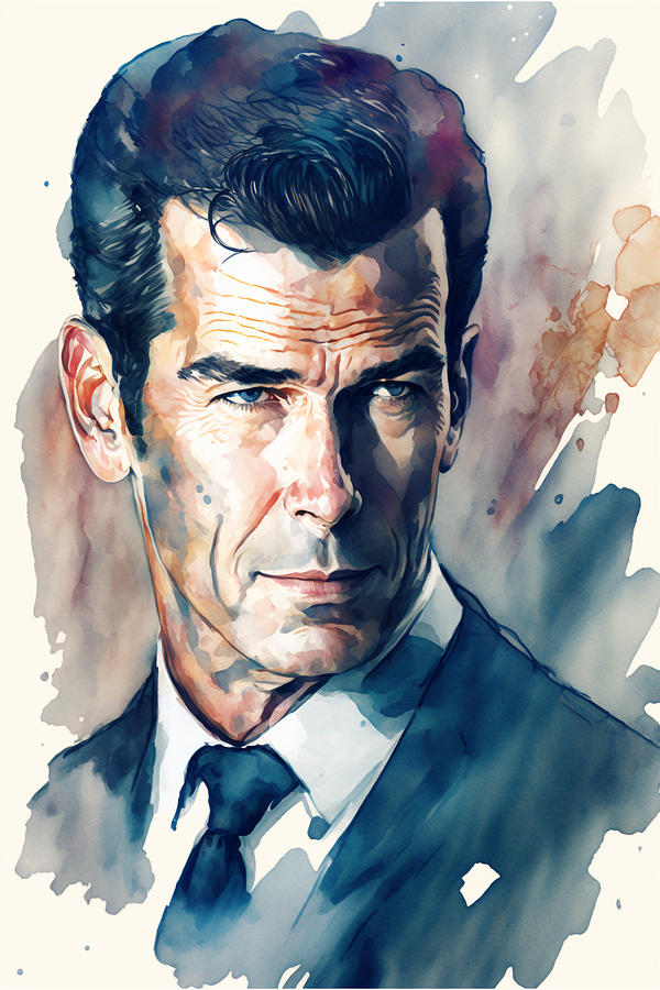 Agent 007- Pierce Brosnan as James Bond Digital Art by Kai Saarto