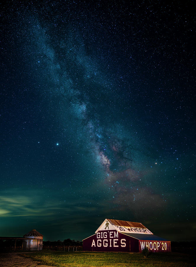 College Station Photograph - Aggie Barn Under the Stars by David Morefield