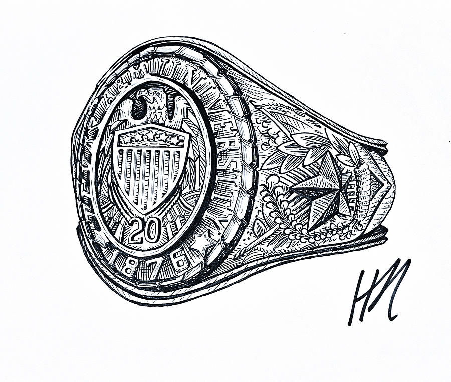 Aggie Ring Drawing by Henry Nguyen Fine Art America