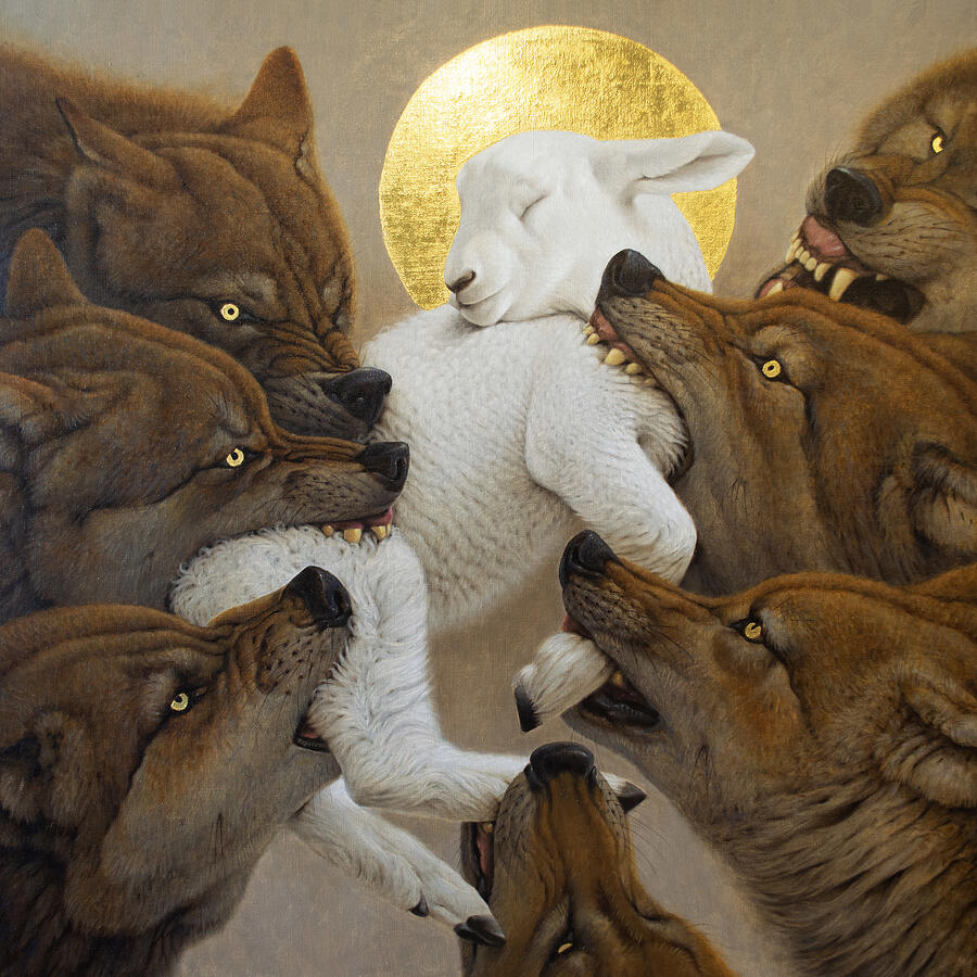 Wolves Painting - Agnus by Konstantin Korobov