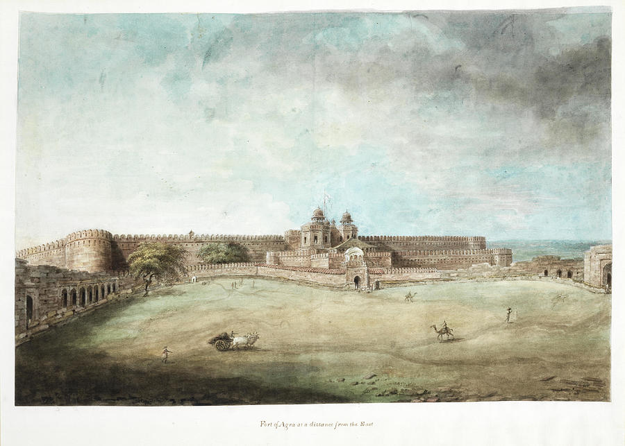 Agra Fort, From The East, By The Artist Sita Ram, From An Album Commissioned By Lord Hastings, Gover Painting by Artistic Rifki