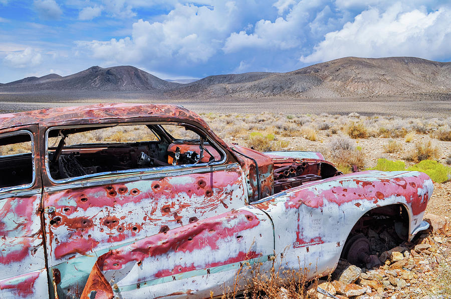 Aguereberrys Abandoned Auto Death Valley Landscape Photograph by Kyle Hanson